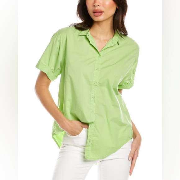 Nation LTD Tops - Nation LTD Katherine Classic Rolled Button Down in Green L A4